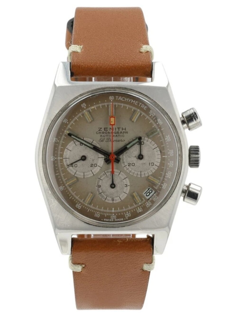 Zenith Chronograph El Primero Vintage Brown Dial Steel 37mm Automatic Mens